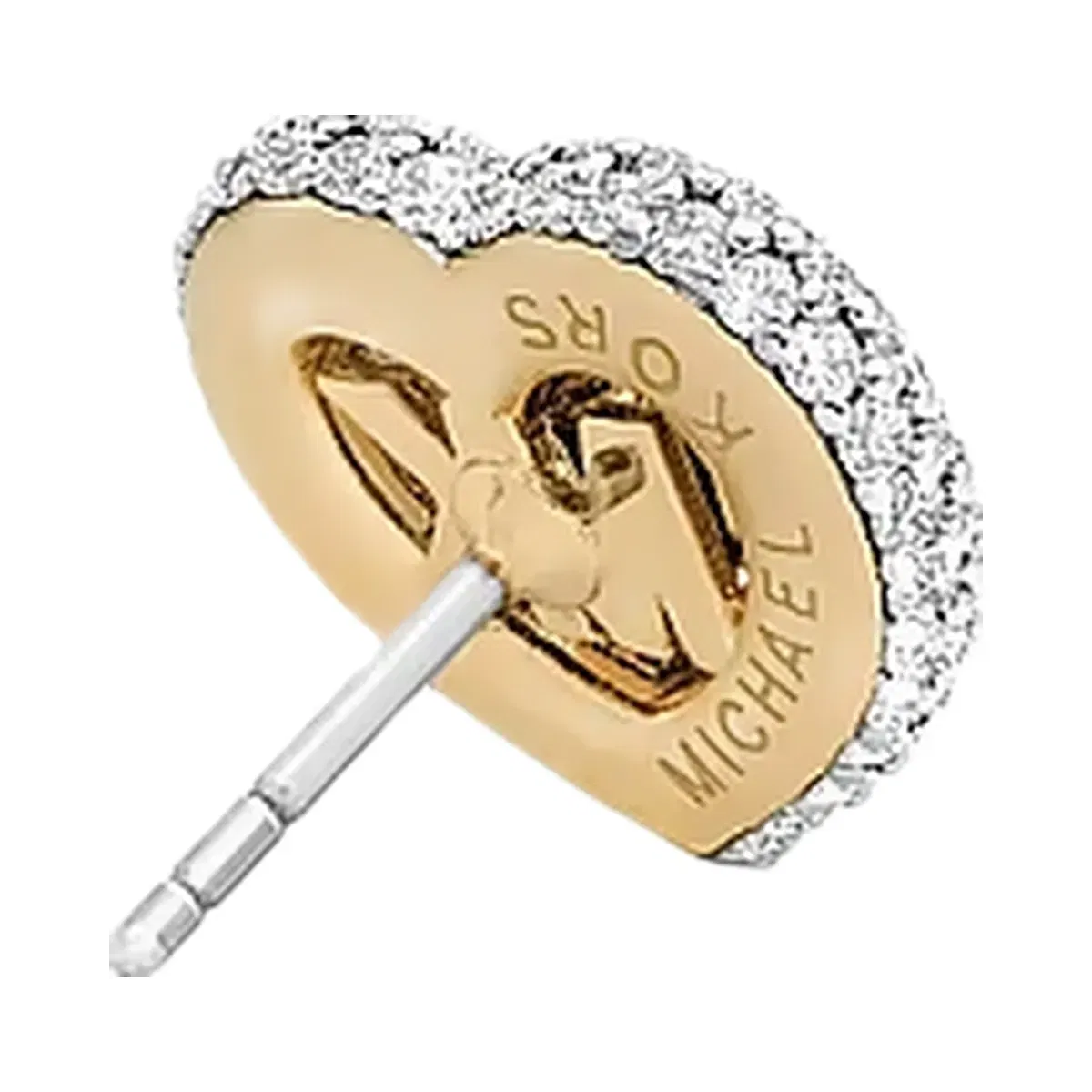 Michael Kors Logo and Pavé Heart Earrings Gold