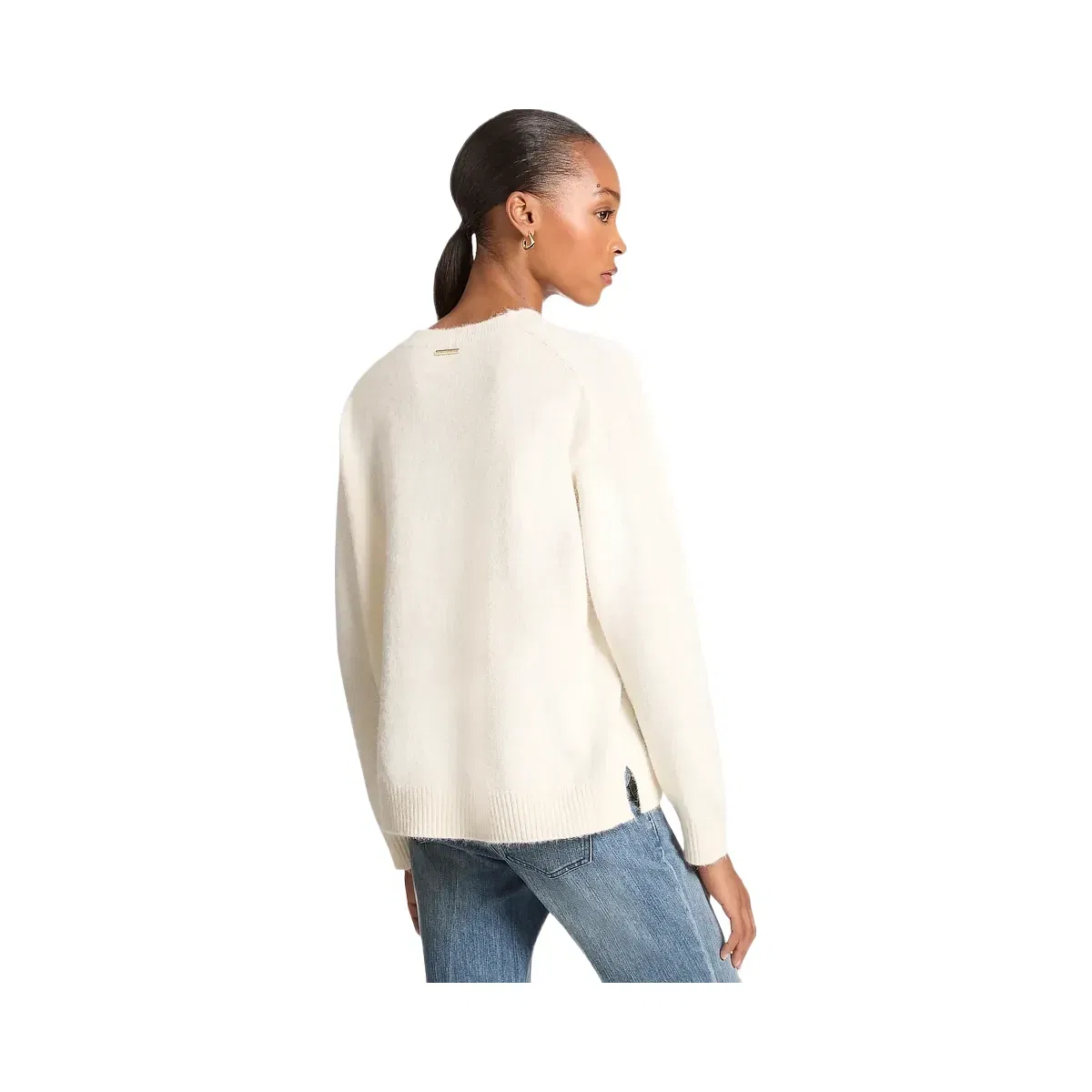 Michael Kors Logo Appliqué Knit Sweater Bone