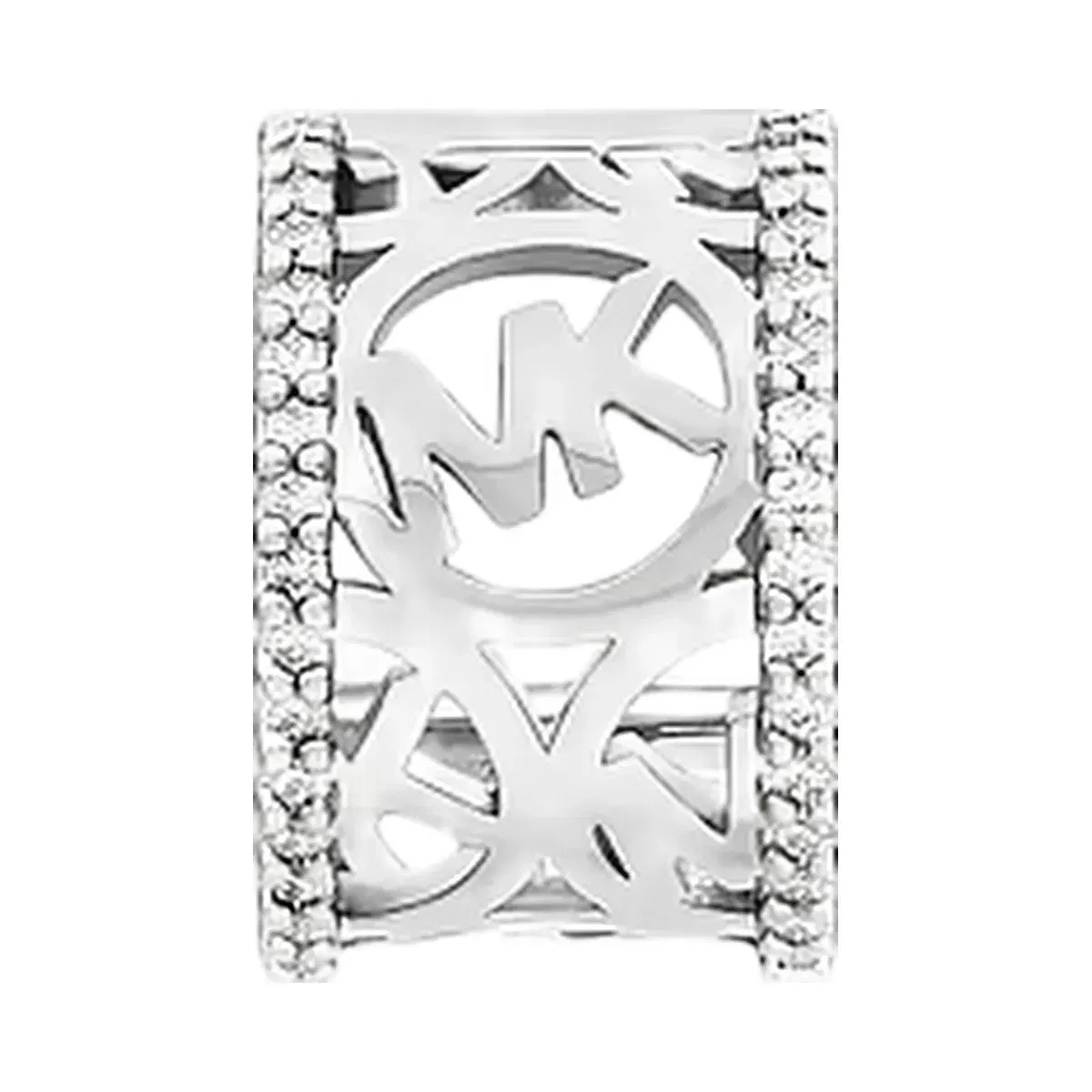 Michael Kors Pavé Logo Huggie Earrings Silver