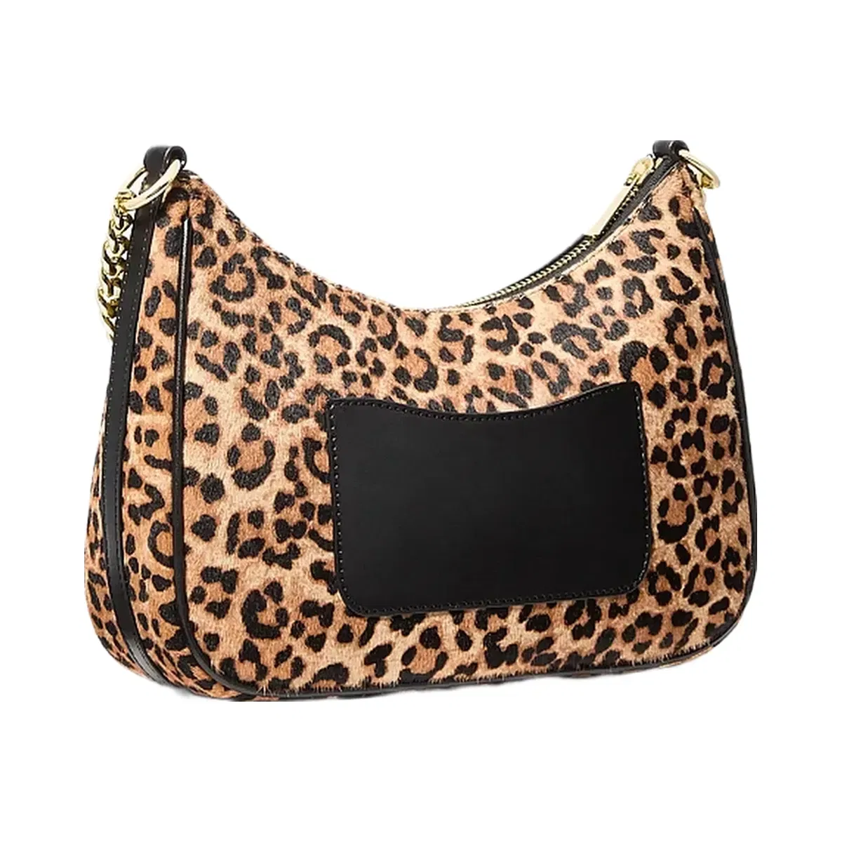 Michael Kors Jet Set Travel Large Leopard Print Calf Hair Convertible Pochette Camel Mlt