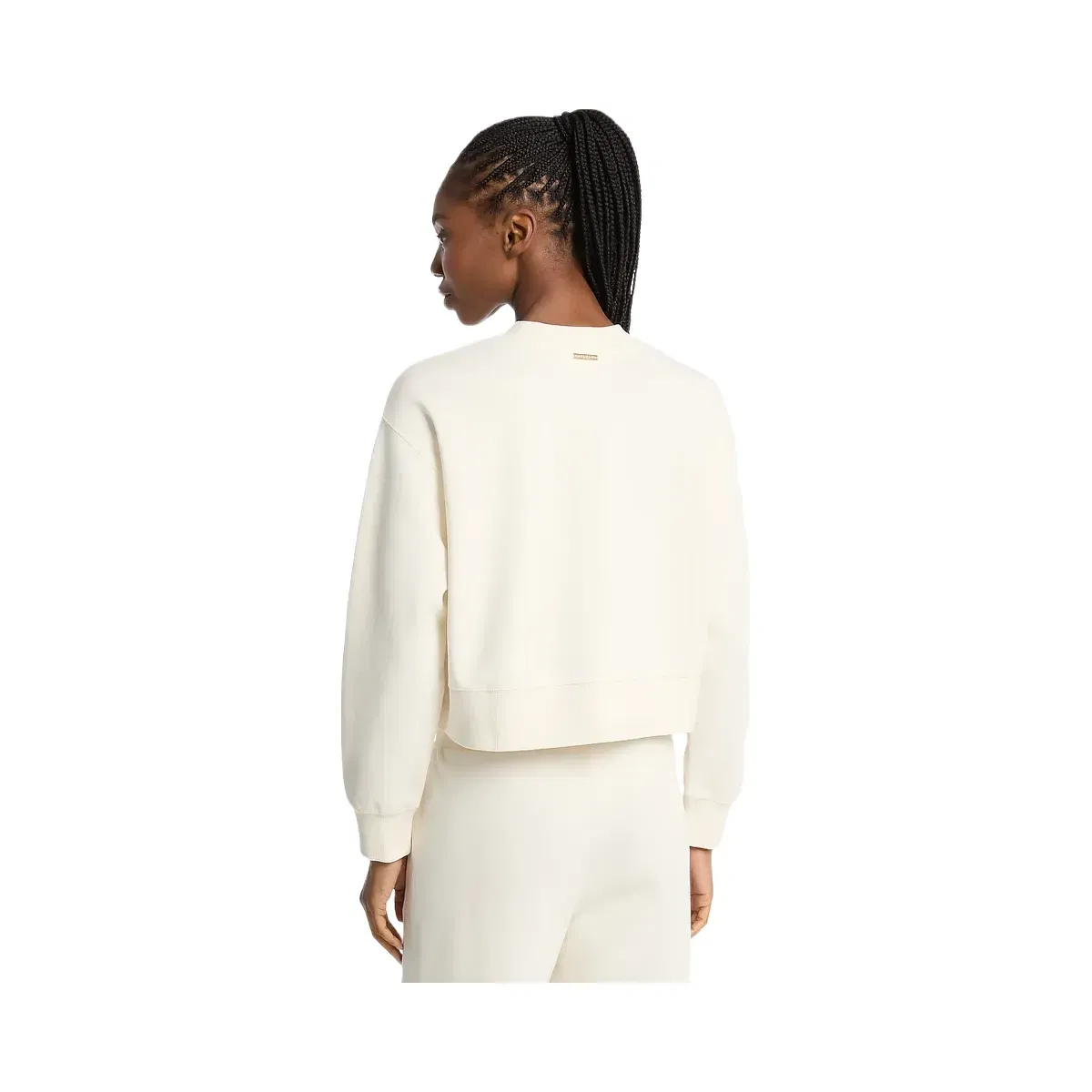 Michael Kors Graphic Logo Cotton Blend Cropped Sweatshirt Bone