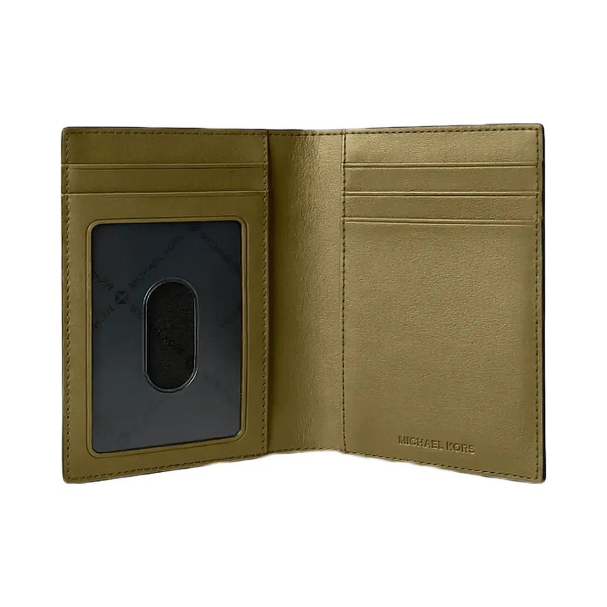 Michael Kors Cooper Pebbled Leather Bi-Fold Card Case Oregano