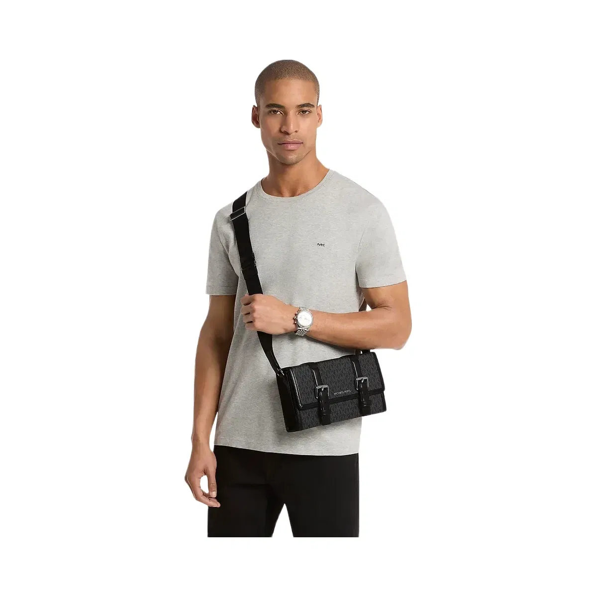 Michael Kors Cooper Signature Logo Trunk Crossbody Bag Black
