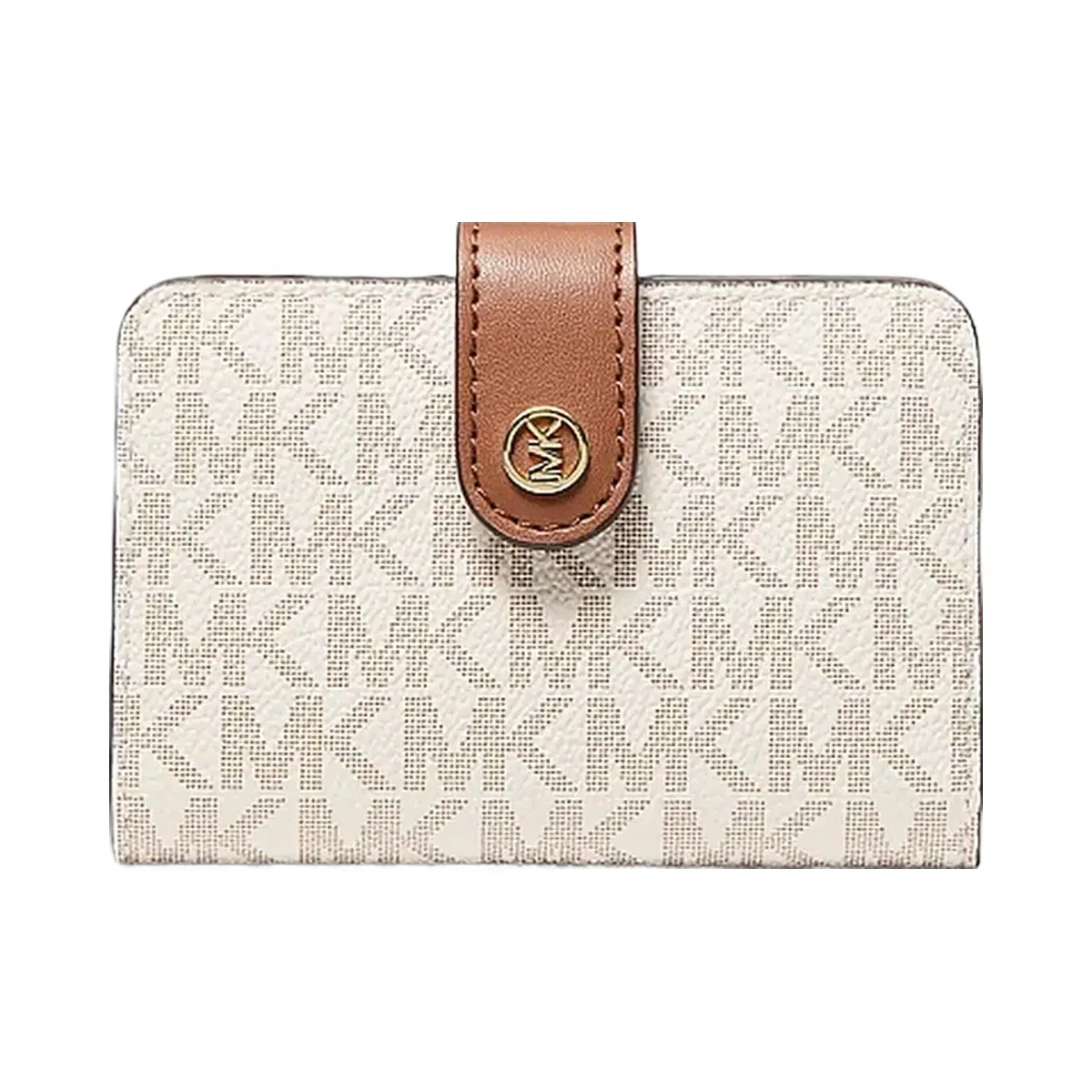 Michael Kors Jet Set Travel Small Signature Logo Billfold Wallet Vanilla