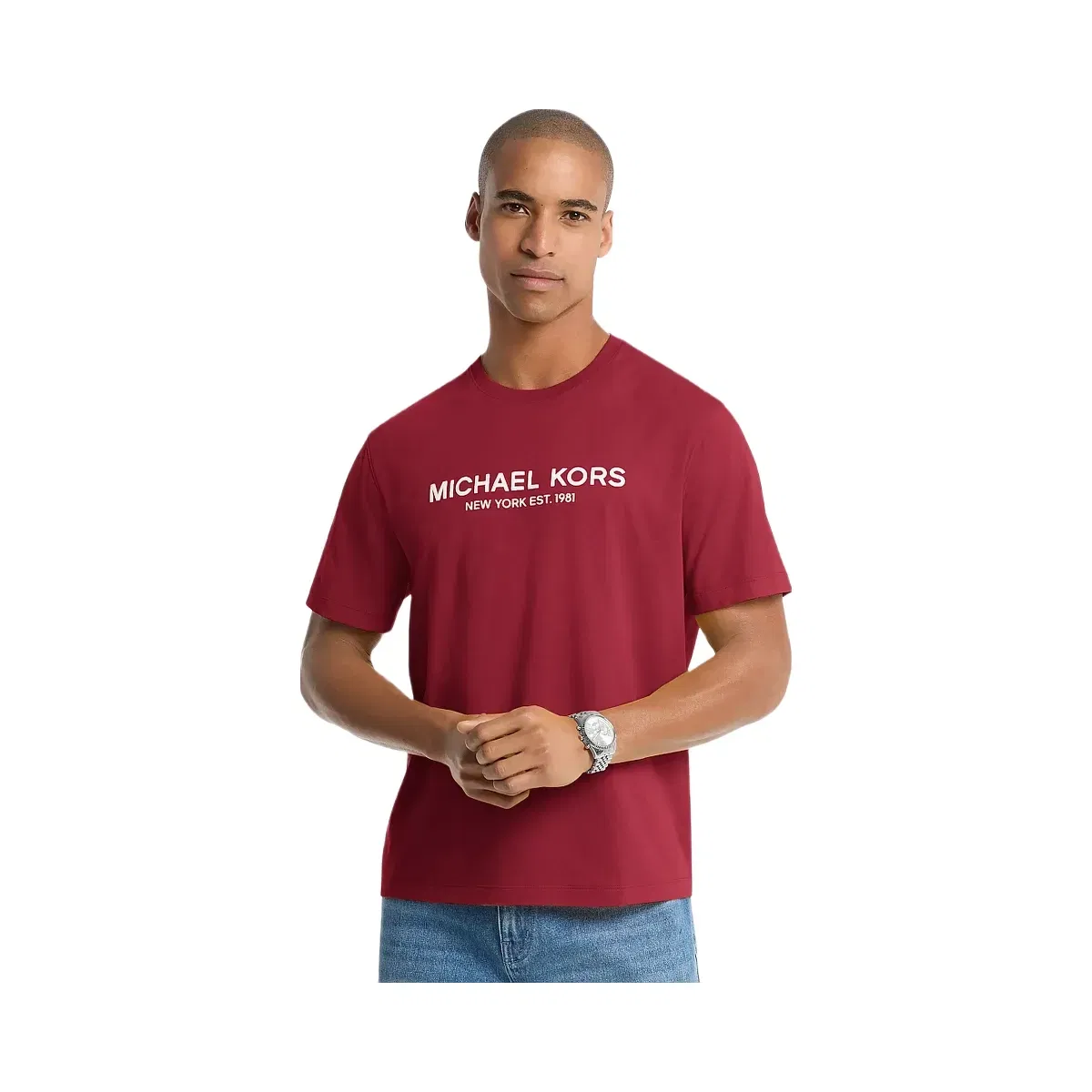 Michael Kors Logo Cotton T-shirt Maroon