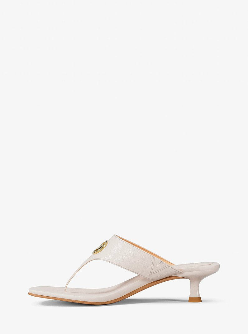 Michael Kors Anneka Patent Thong Sandal Lt Cream