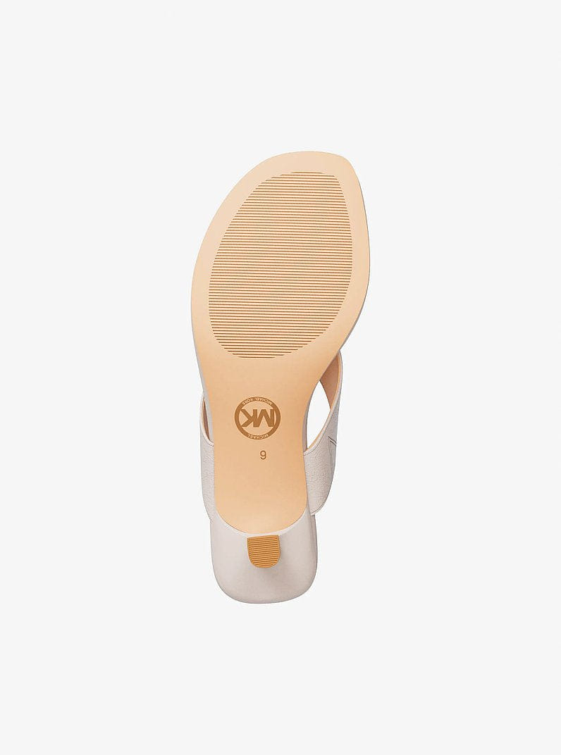 Michael Kors Anneka Patent Thong Sandal Lt Cream