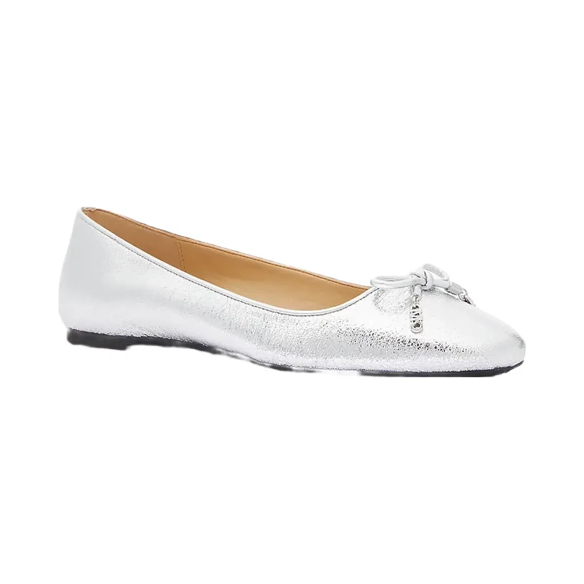 Michael Kors Nori Flex Metallic Leather Ballet Flat Silver