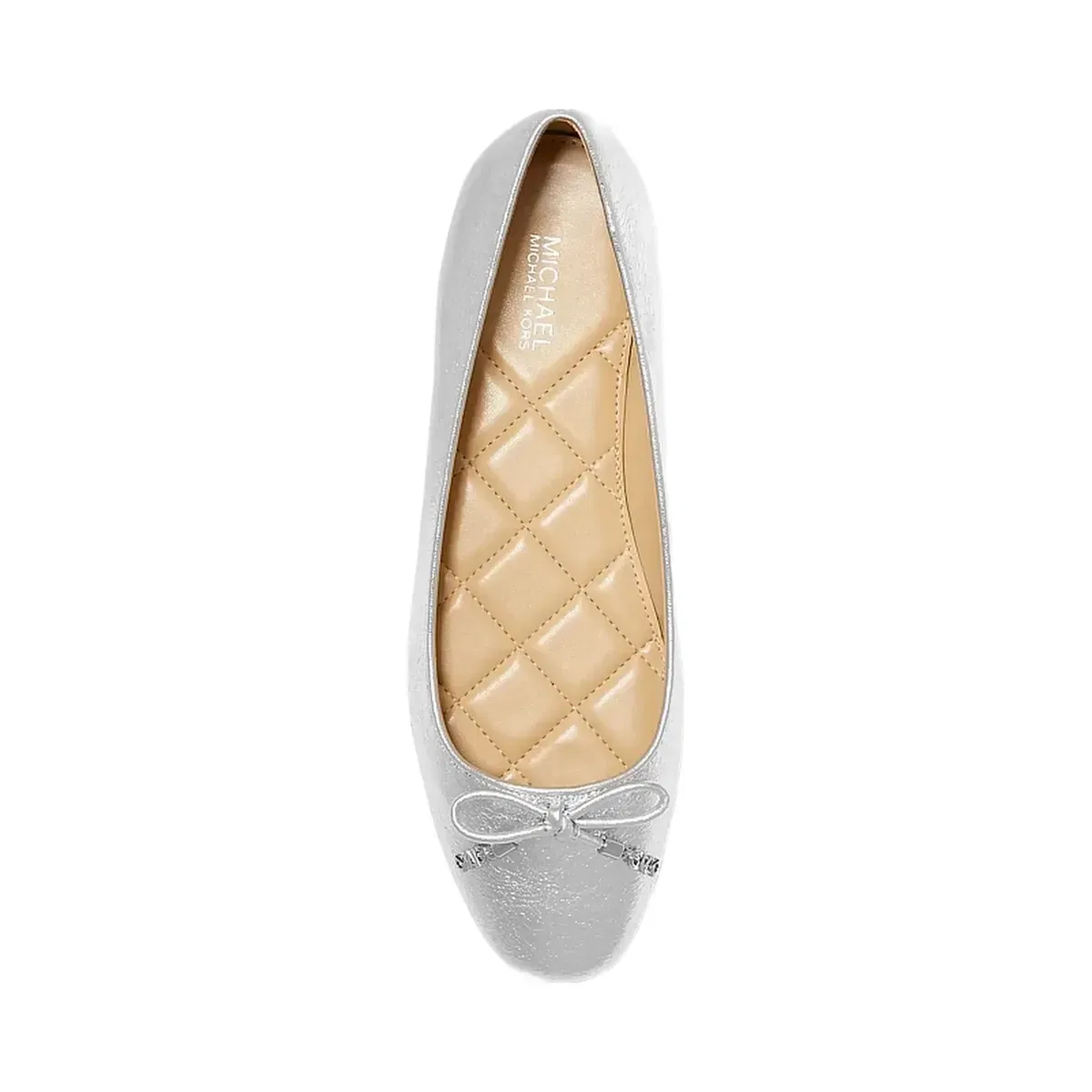 Michael Kors Nori Flex Metallic Leather Ballet Flat Silver