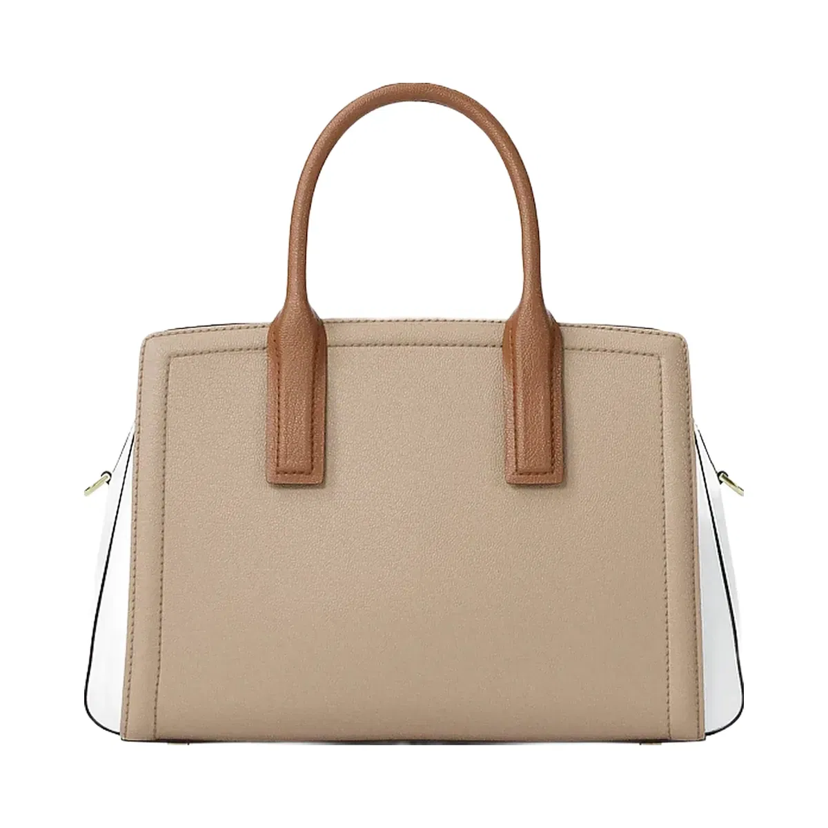 Michael Kors Laila Medium Color-Block Pebbled Leather Satchel Khaki Multi