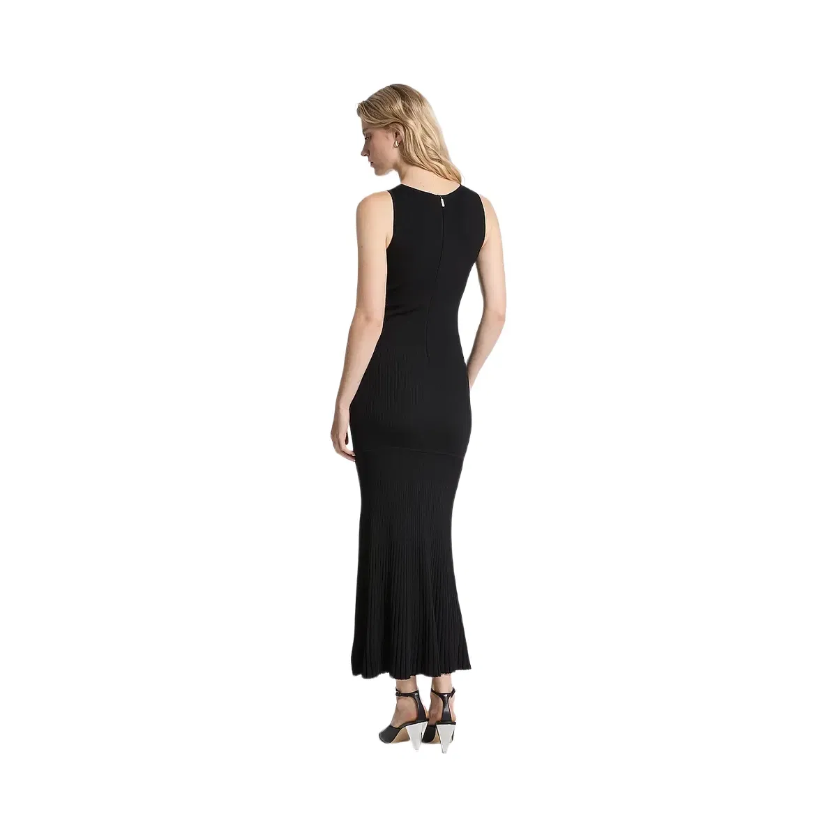 Michael Kors Ribbed Stretch Knit Tank Dress Black