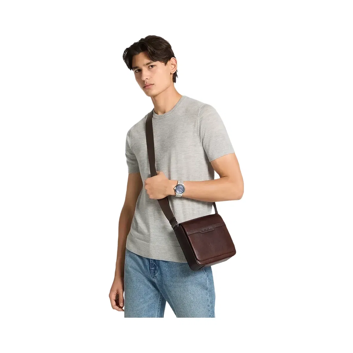 Michael Kors Cooper Flap Crossbody Bag Chocolate