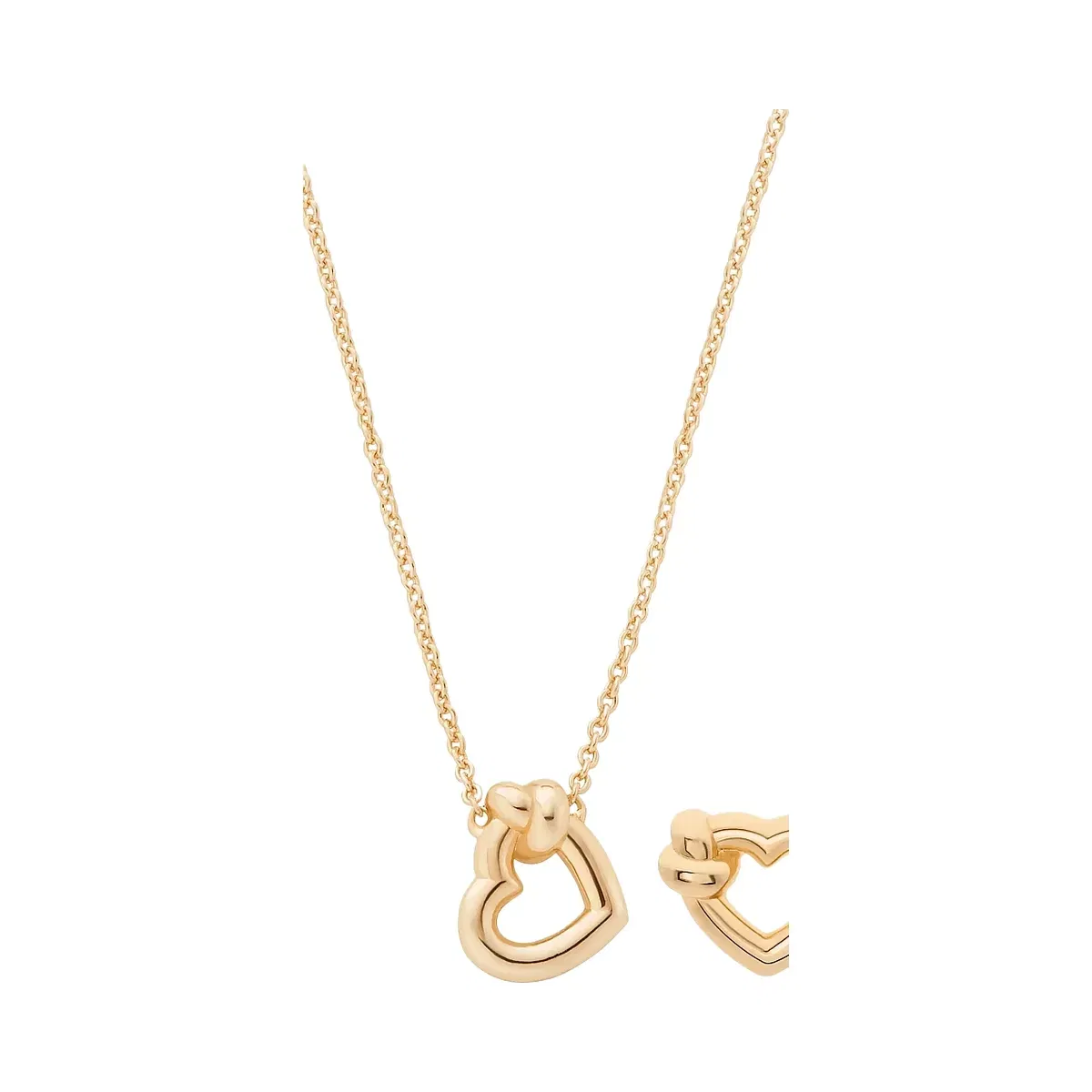 Michael Kors Knotted Heart Necklace and Earrings Gift Set Gold