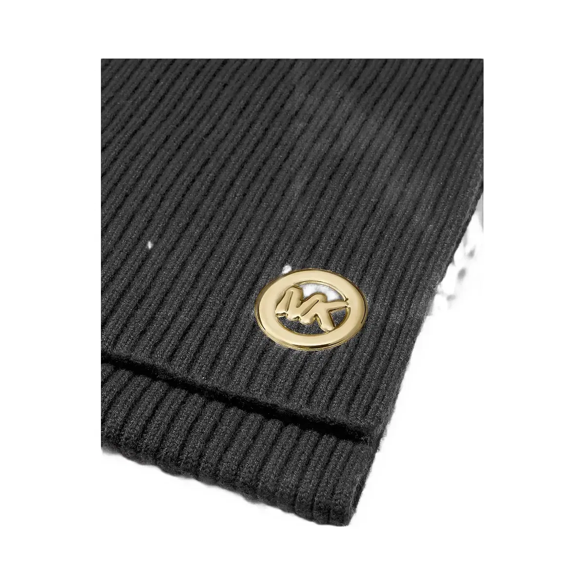 Michael Kors Ribbed Wool Scarf Black
