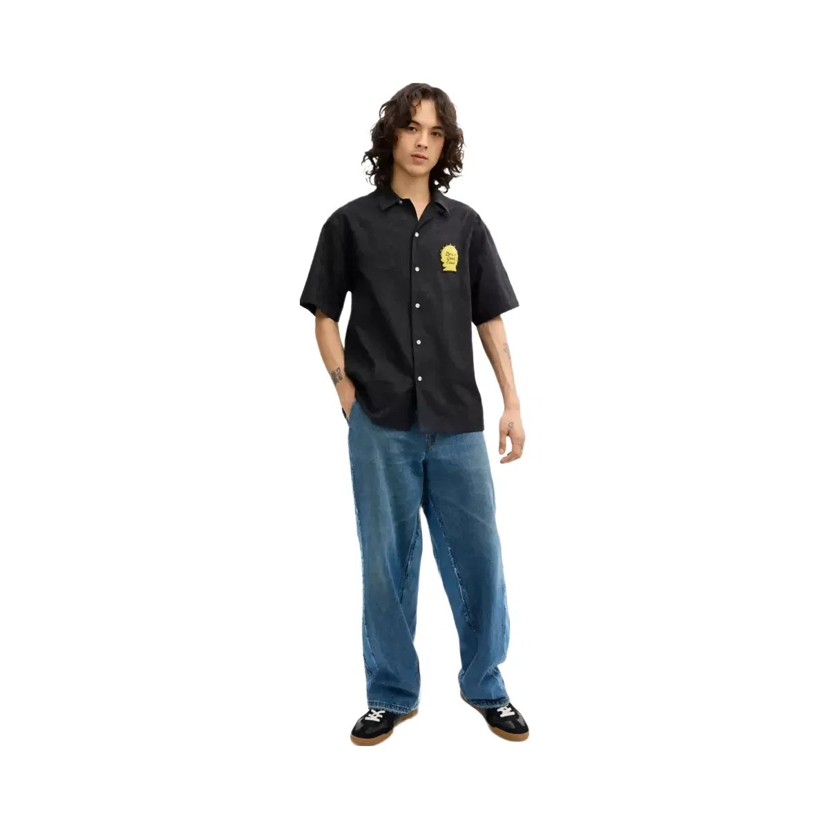 Coach x Brain Dead Signature Camp Shirt in Black