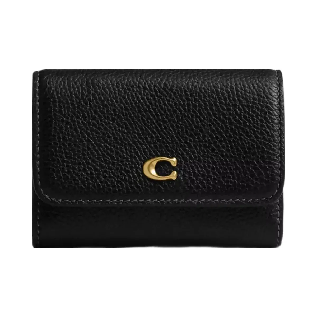 Coach Essential Flap Card Case in Brass Black