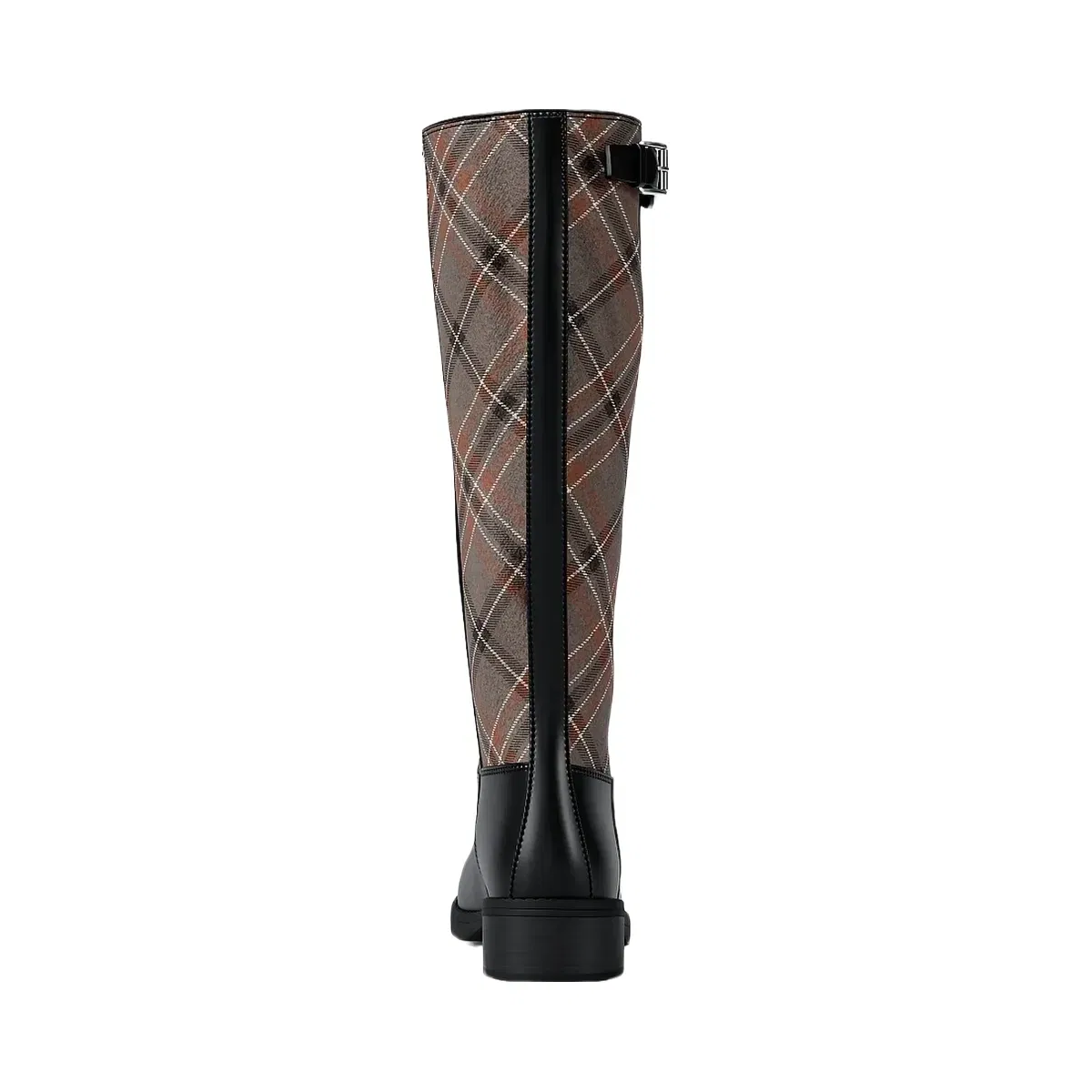 Michael Kors Royce Plaid Print Wool Blend Riding Boot Mushroom Mlti