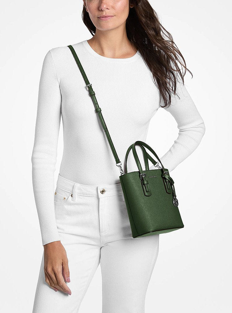 Michael Kors Voyager Extra-Small Leather Convertible Crossbody Bag Amazon Green