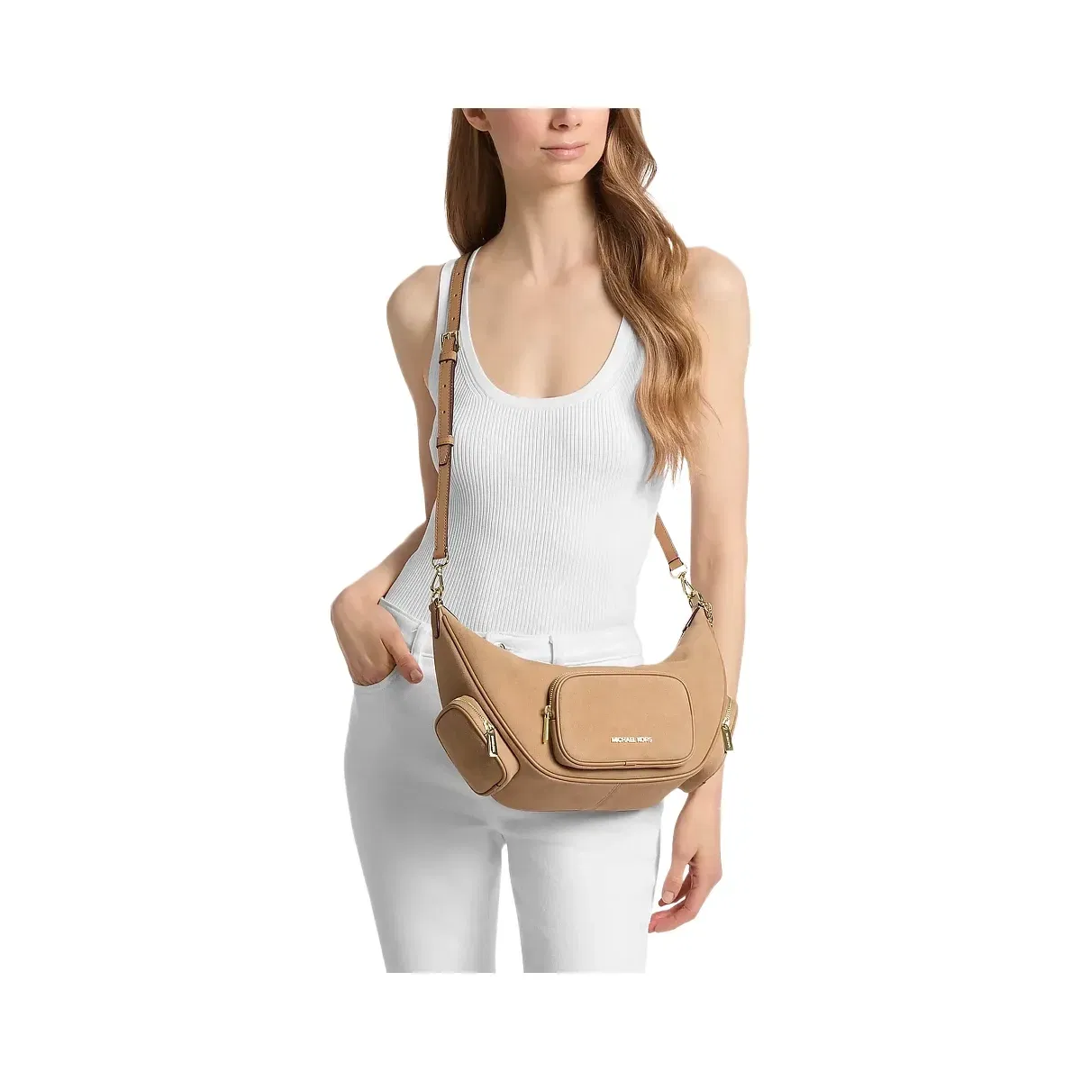 Michael Kors Merritt Medium Convertible Crossbody Bag Camel
