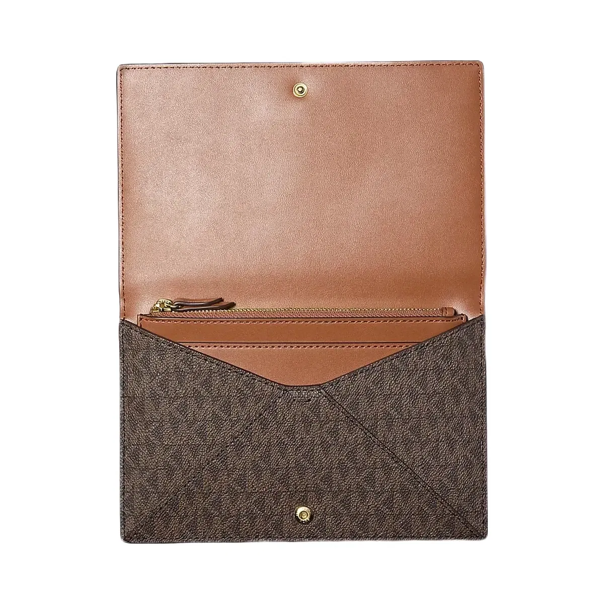 Michael Kors Jet Set Travel Signature Logo 2-in-1 Clutch Brown