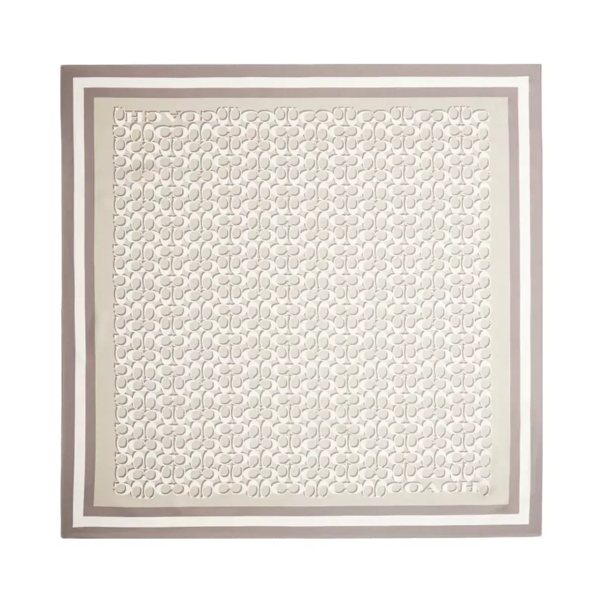 Coach Signature Silk Square Scarf in Bone