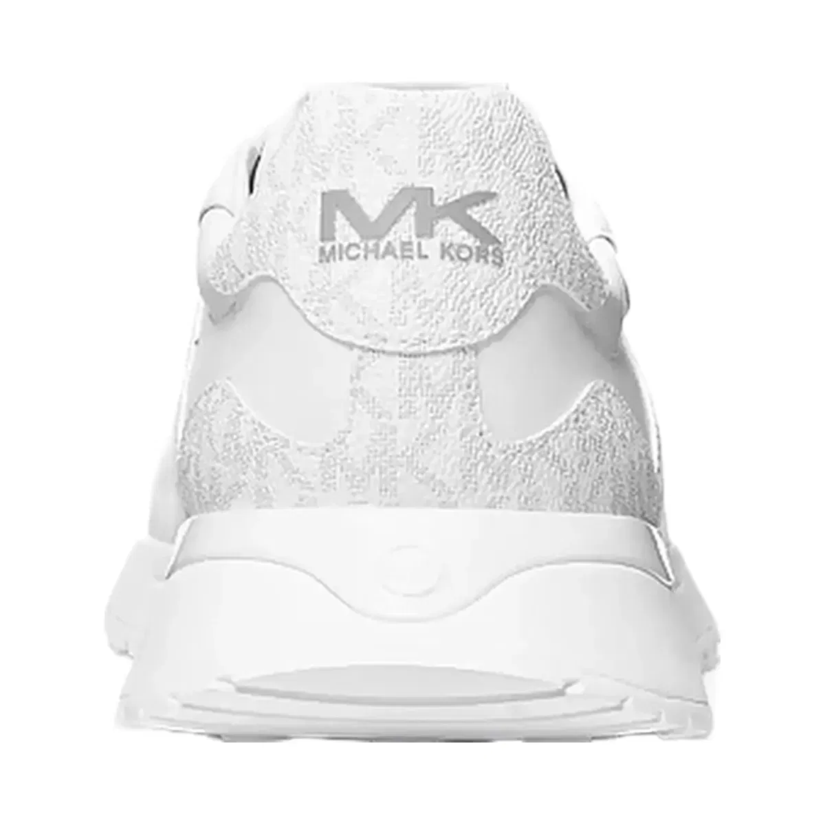 Michael Kors Dax Pebbled Leather and Logo Trainer Bright Wht