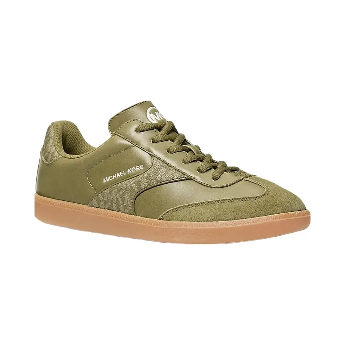 Michael Kors Benny Mixed-Media Sneaker Oregano