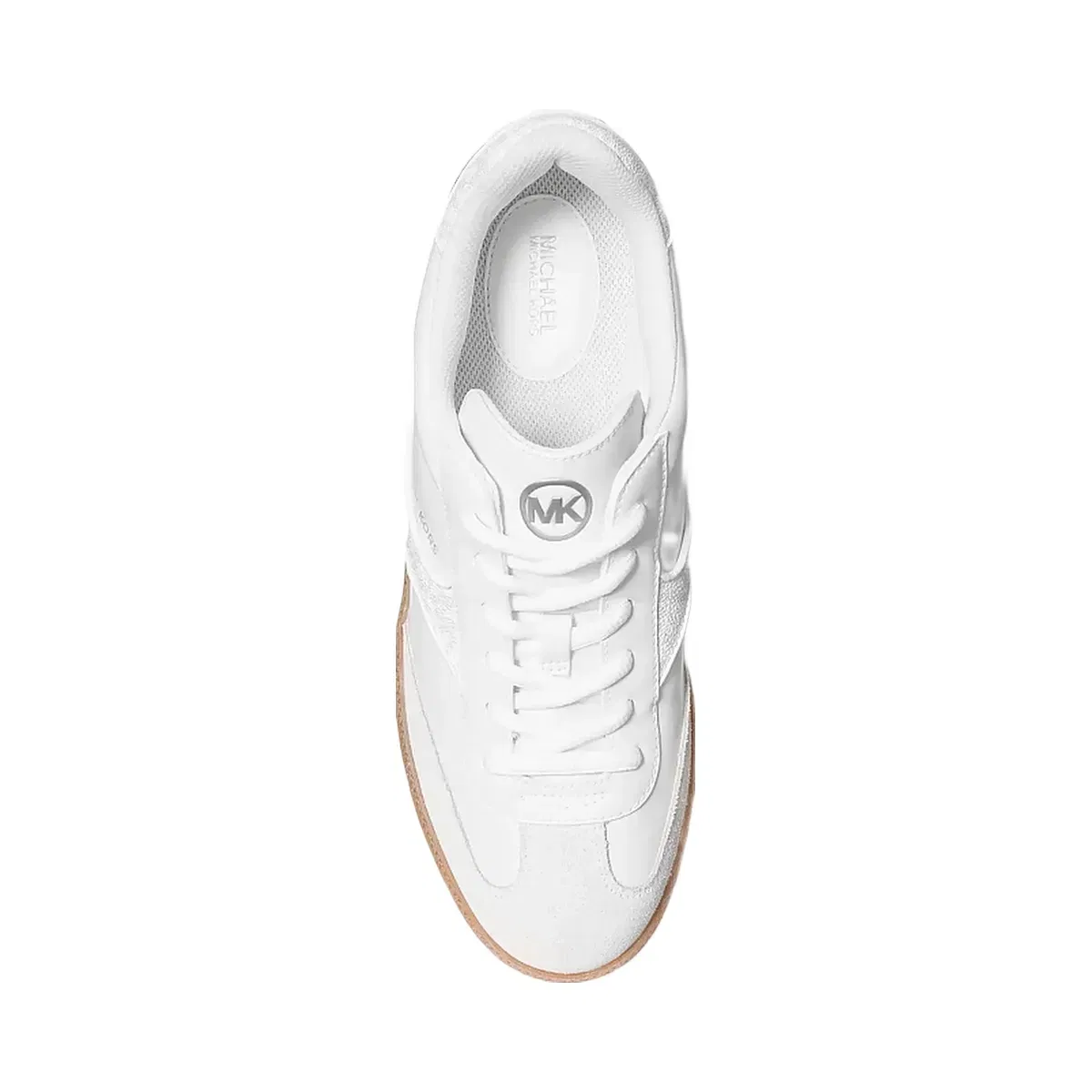 Michael Kors Benny Mixed-Media Sneaker Optic White