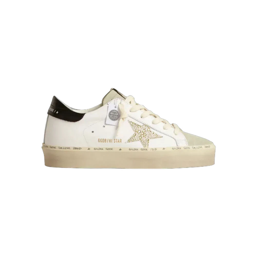 Golden Goose Hi Star With Swarovski Crystal Star And Black Heel Tab