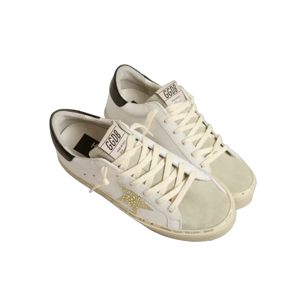 Golden Goose Hi Star With Swarovski Crystal Star And Black Heel Tab