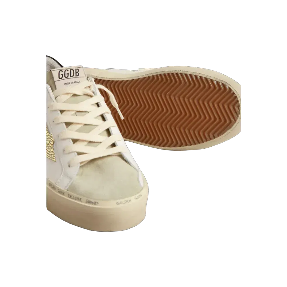 Golden Goose Hi Star With Swarovski Crystal Star And Black Heel Tab
