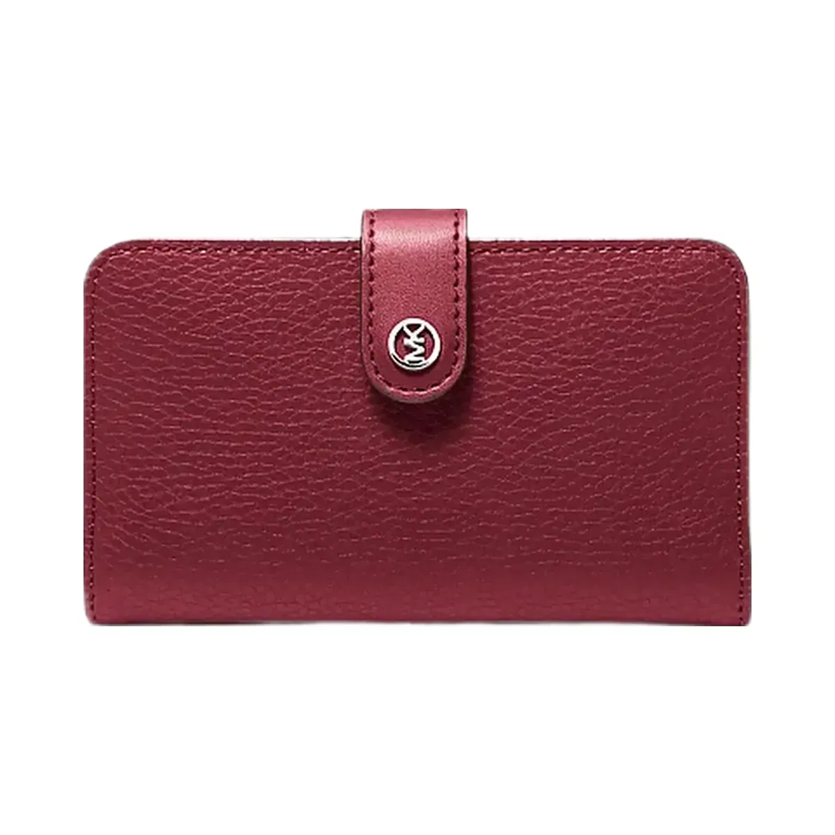 Michael Kors Jet Set Travel Medium Pebbled Leather Wallet Maroon
