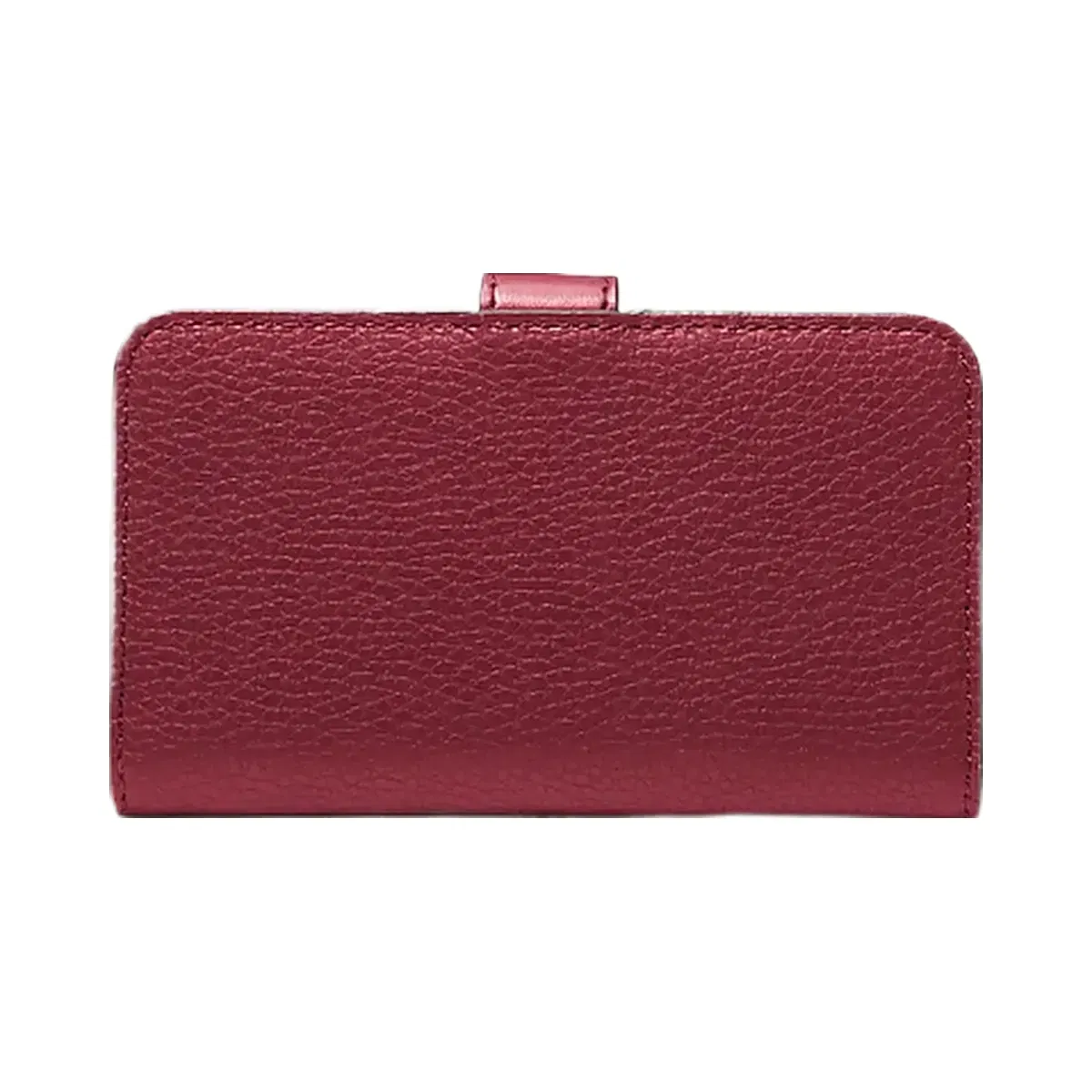 Michael Kors Jet Set Travel Medium Pebbled Leather Wallet Maroon