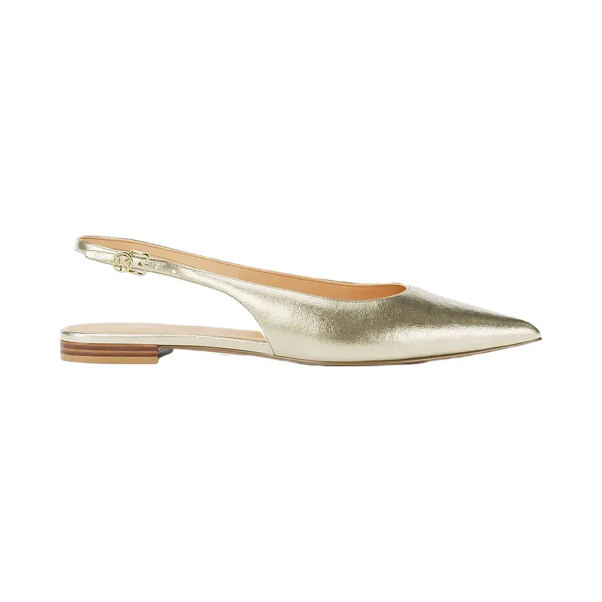 Michael Kors Amali Metallic Slingback Flat Pale Gold