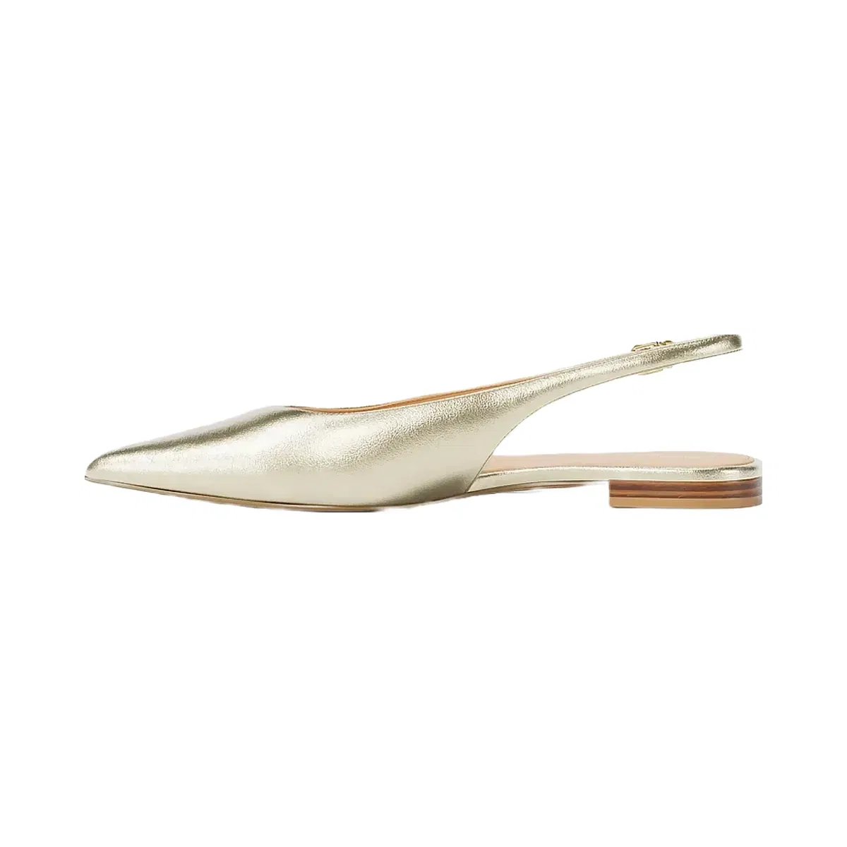 Michael Kors Amali Metallic Slingback Flat Pale Gold
