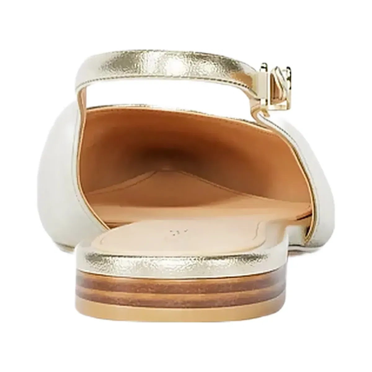 Michael Kors Amali Metallic Slingback Flat Pale Gold
