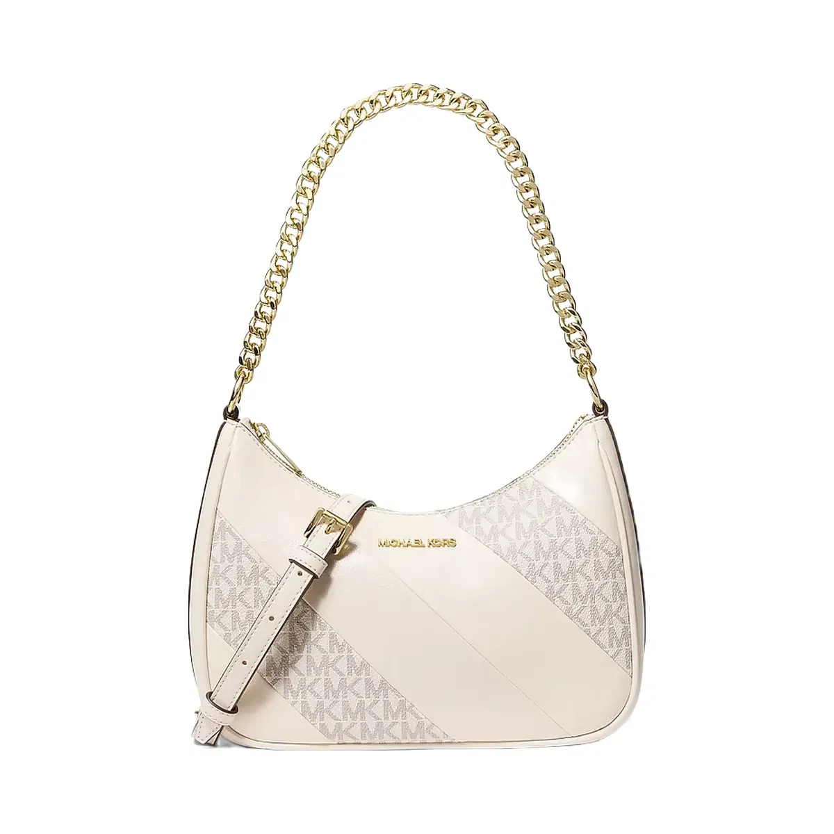 Michael Kors Jet Set Travel Large Signature Logo Trim Convertible Crossbody Bag Lt Crm Multi
