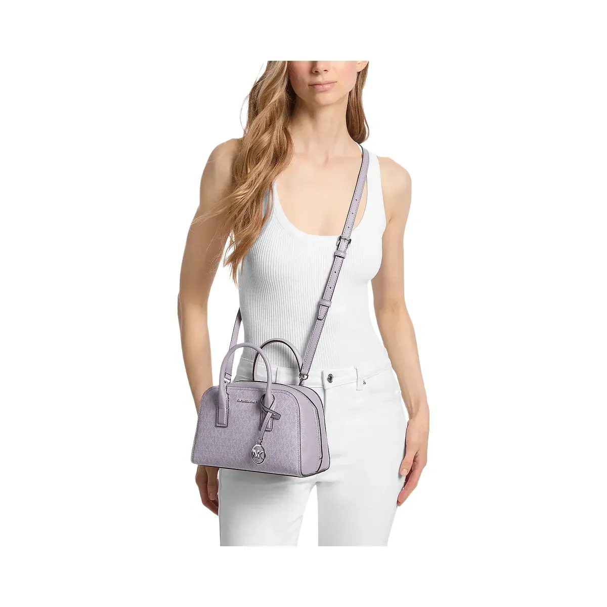 Michael Kors Ashton Small Signature Logo Messenger Bag Lilac