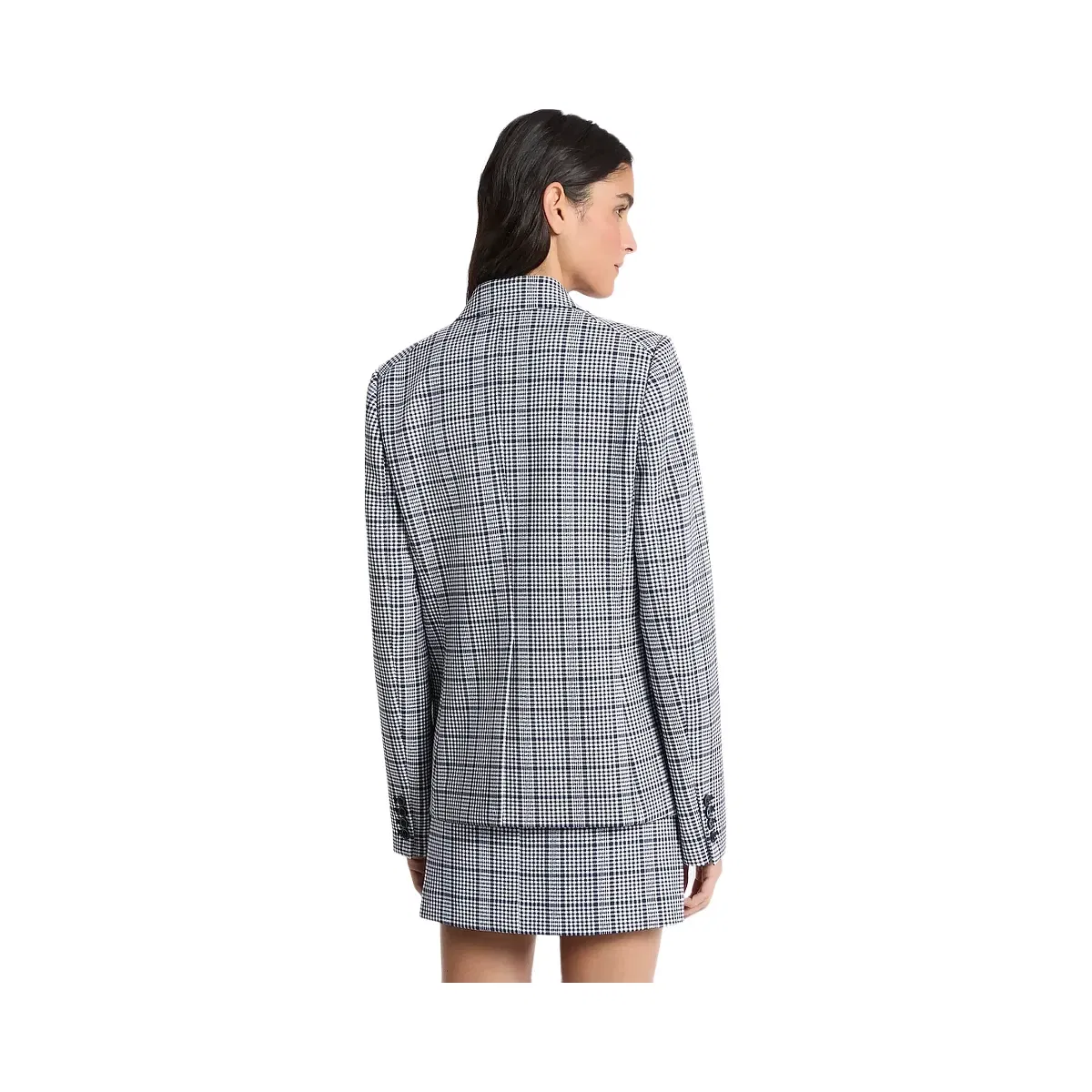 Michael Kors Plaid Stretch Crepe Blazer Midnightblue