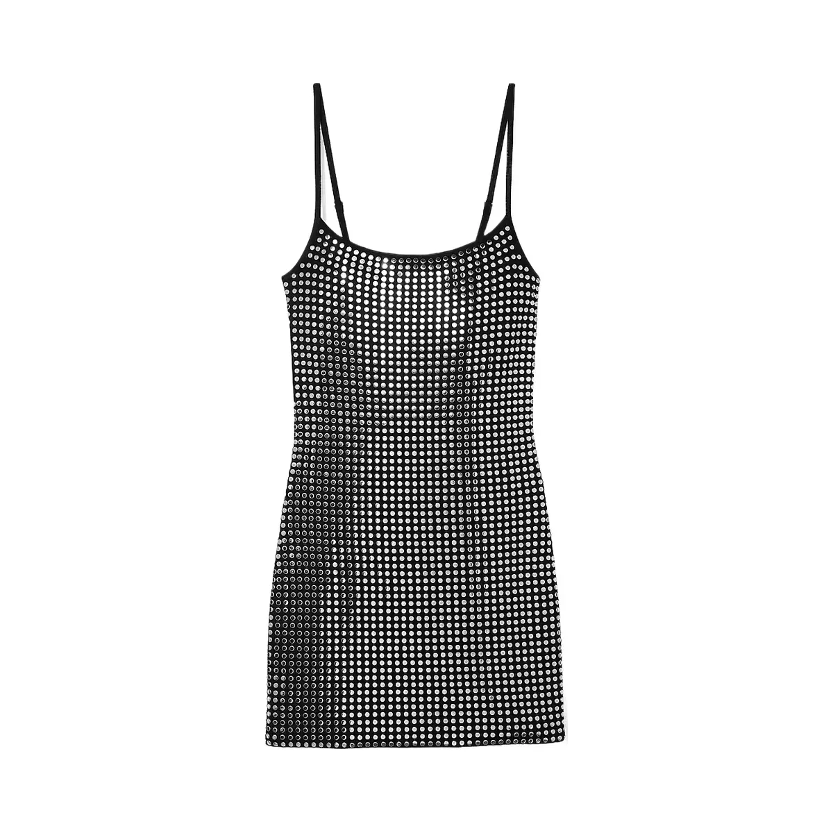 Michael Kors Studded Stretch Viscose Mini Dress Black/Silver