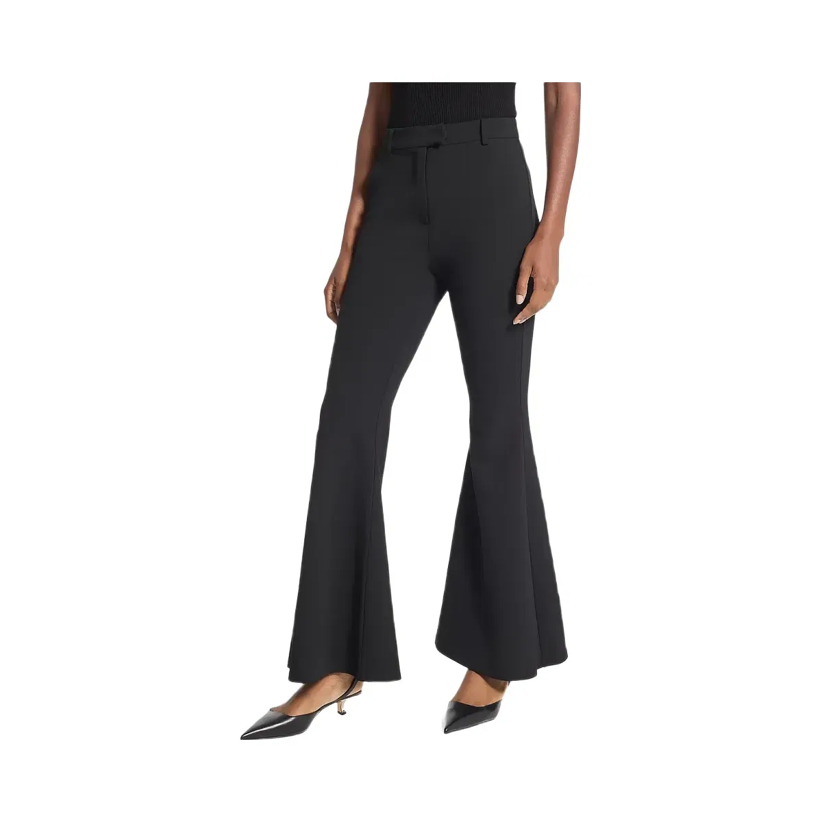 Michael Kors Stretch Crepe Flared Pant Black