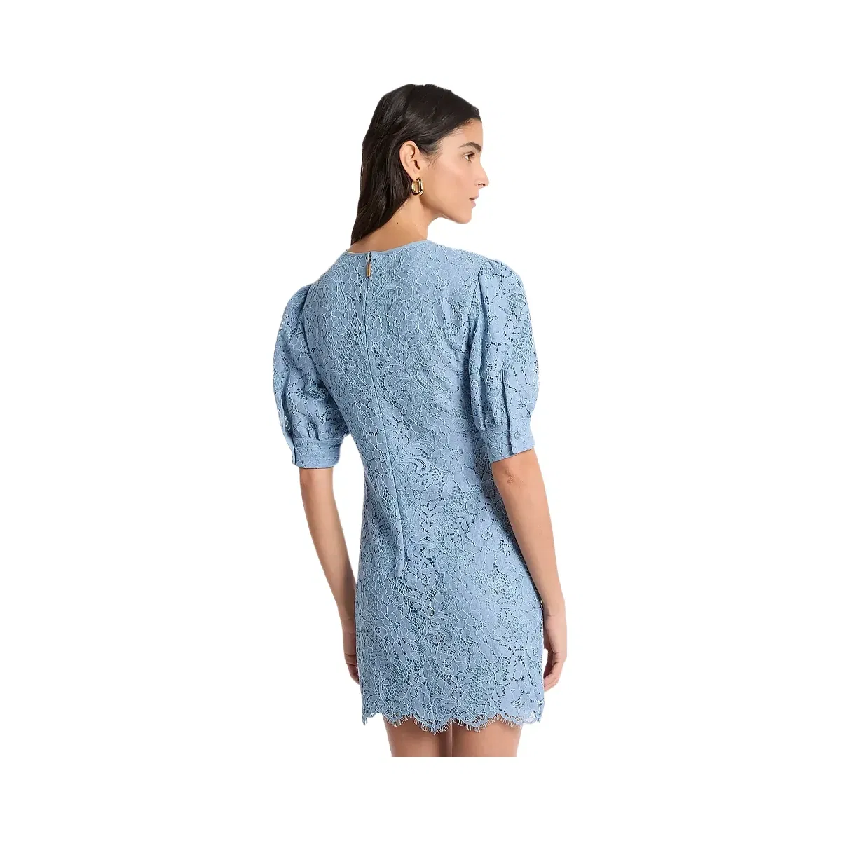 Michael Kors Corded Floral Lace Dress Chambray