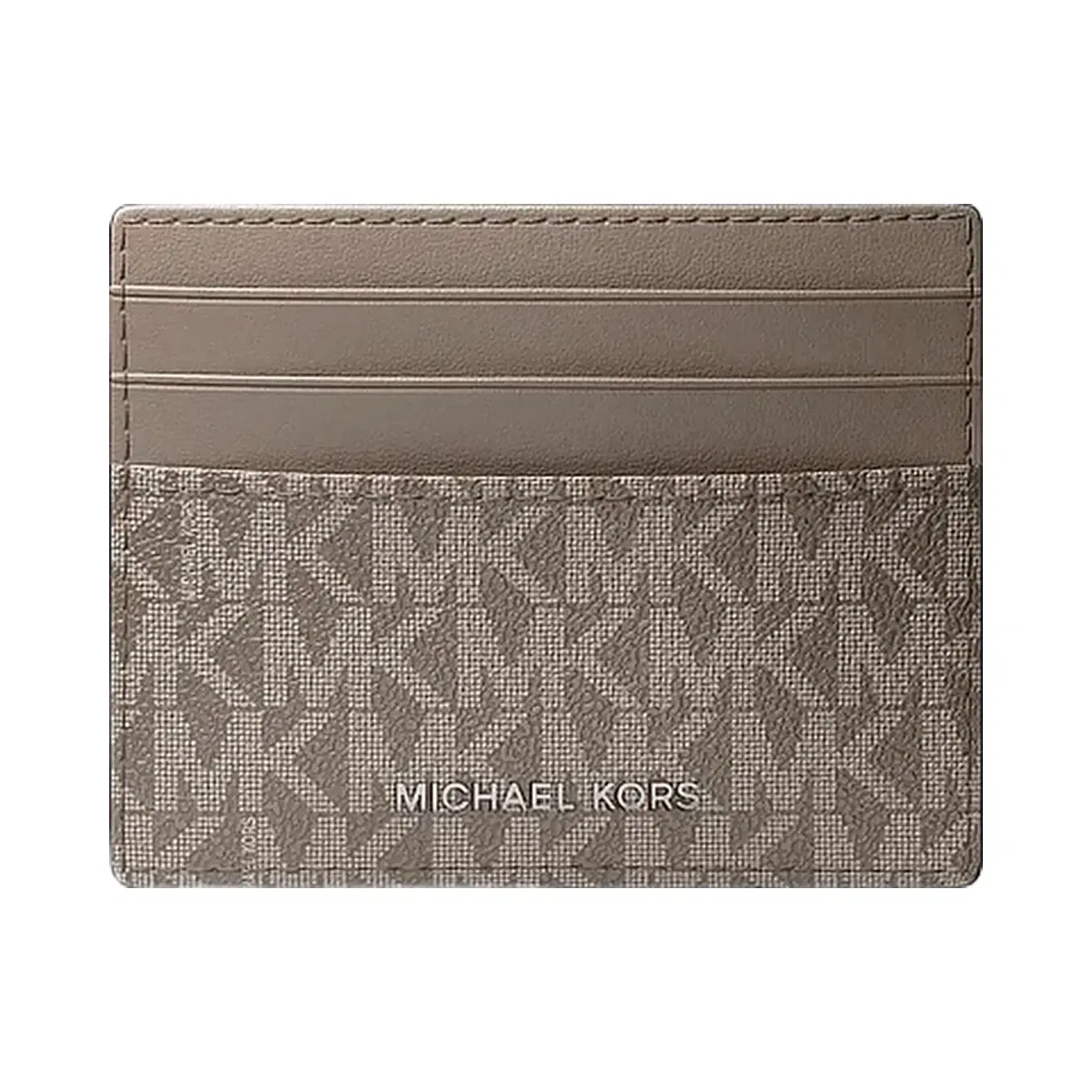 Michael Kors Pebbled Leather Billfold Wallet and Signature Logo Card Case Gift Set Mushroom
