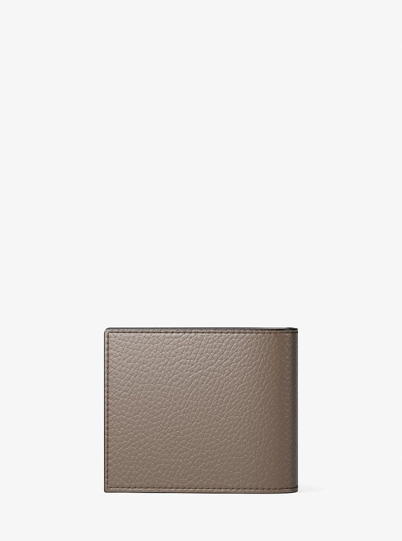Michael Kors Pebbled Leather Billfold Wallet and Signature Logo Card Case Gift Set Mushroom