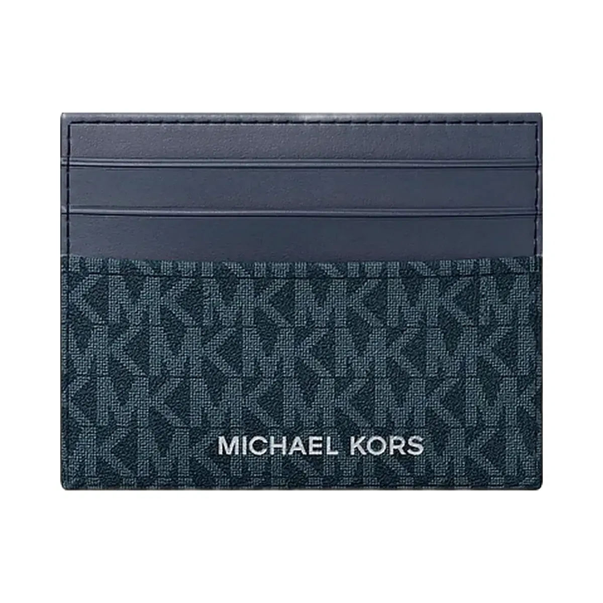 Michael Kors Pebbled Leather Billfold Wallet and Signature Logo Card Case Gift Set Navy