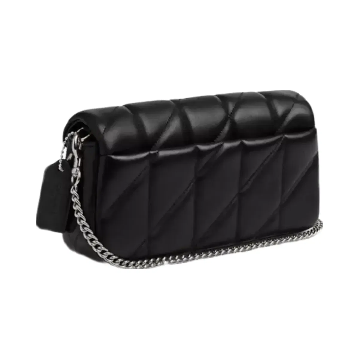 Coach Tabby Chain Crossbody Bag 19 With Quilting in Silver Black