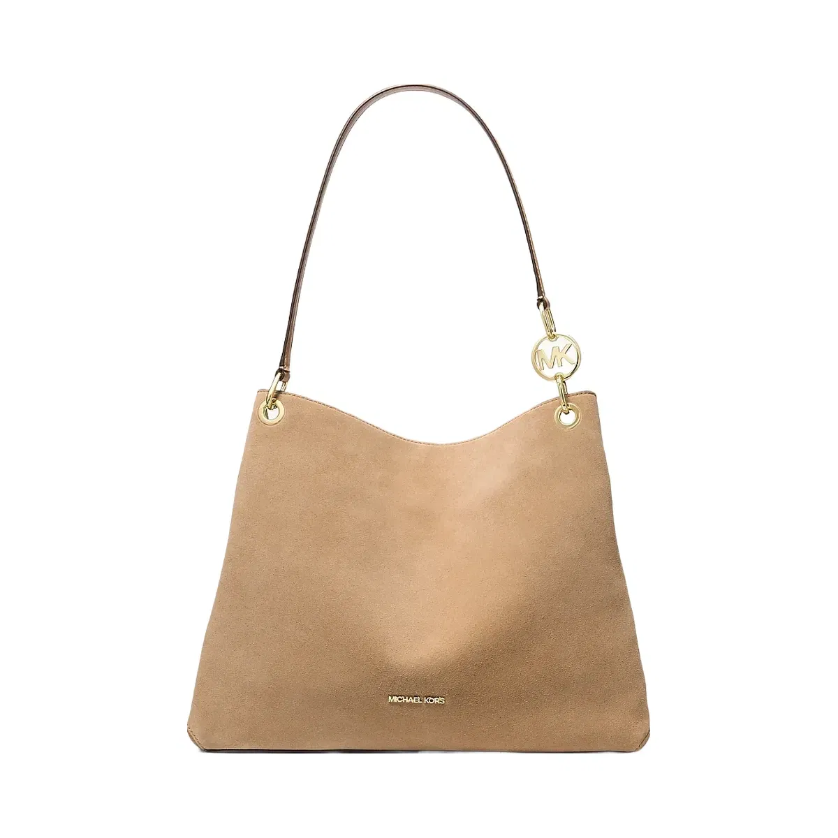 Michael Kors Christina Large Suede Shoulder Bag Camel