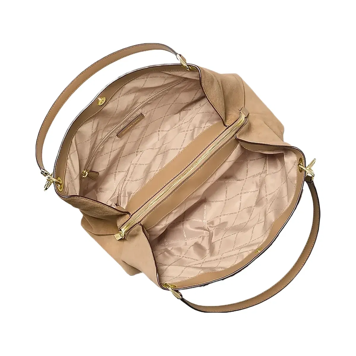 Michael Kors Christina Large Suede Shoulder Bag Camel