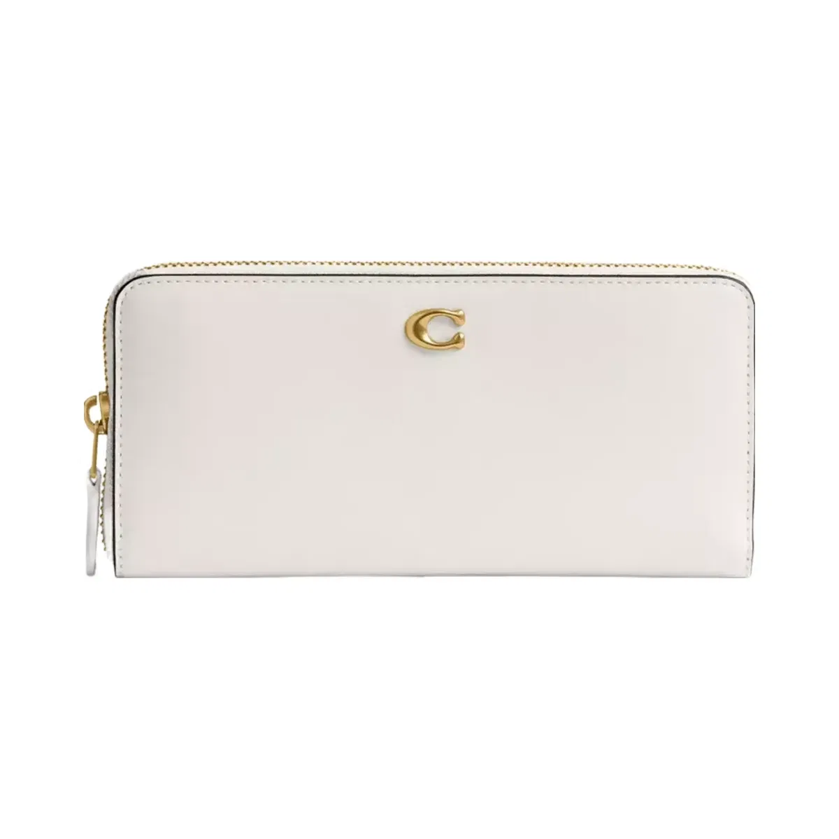 Coach Essential Slim Accordion Zip Wallet in Brass Chalk