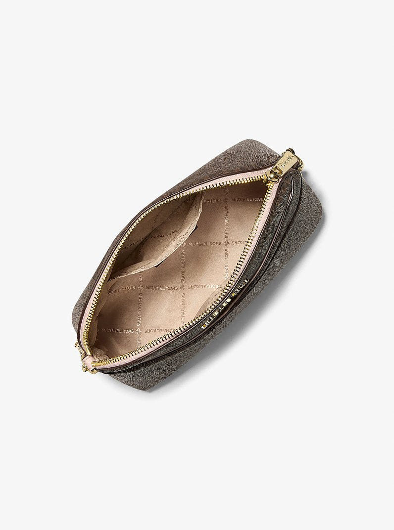 Michael Kors Jet Set Travel Medium Logo Dome Crossbody Bag Powder Blush